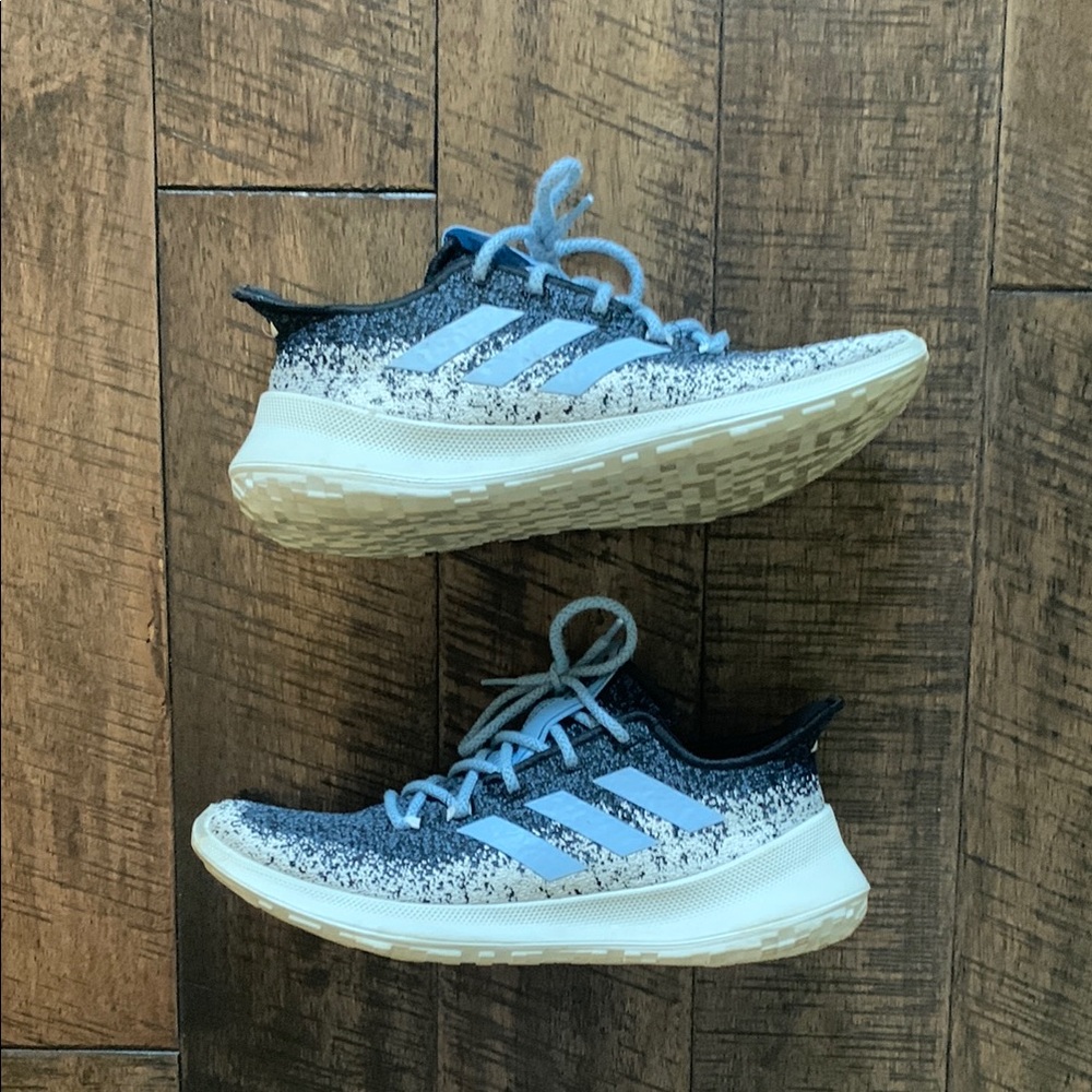 Adidas Blue and White Sneakers with Boost Technology